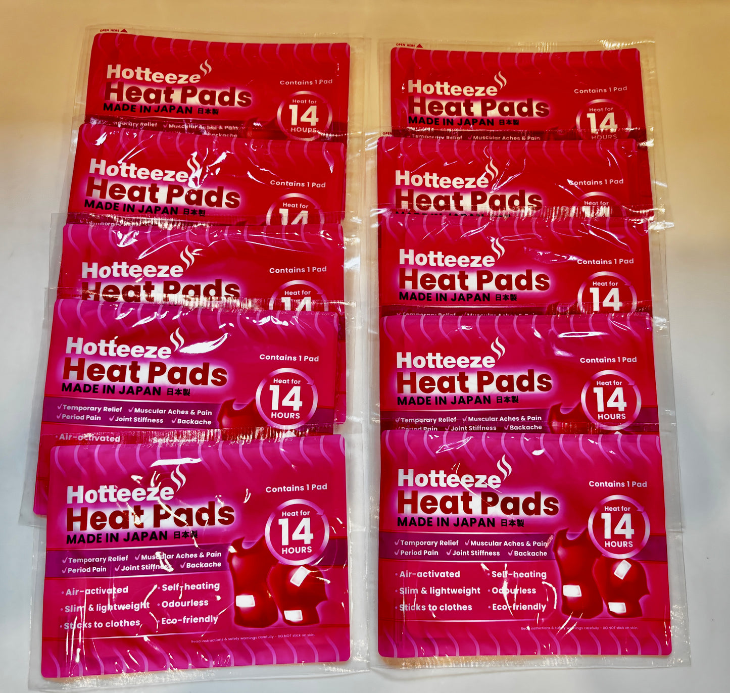 Hotteeze Heat Pads (5 packs = 50 pads)